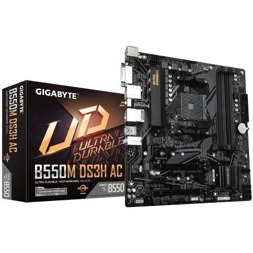Gigabyte B550M DS3H AC ATX Motherboard With WIFI ( AMD AM4 Socket, Supports Ryzen Series CPU, 4 RAM Slots, Max 128GB RAM )