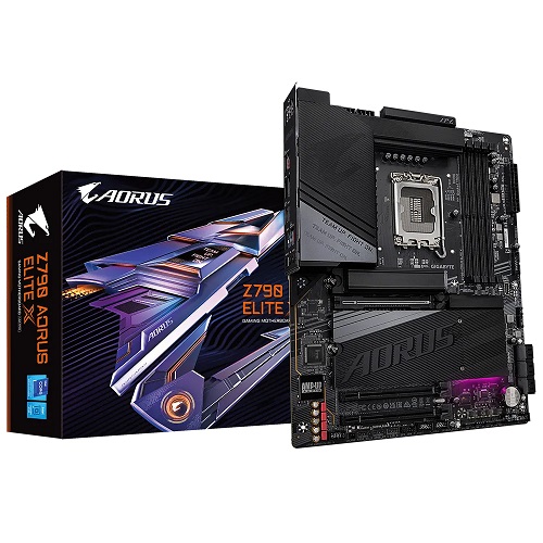 Gigabyte Z790 AORUS ELITE X ATX Motherboard ( Socket Intel LGA1700, Supports 14th, 13th, 12th Gen Intel Core, Pentium Gold And Celeron CPU ,4 x DDR5 RAM Slots, Max 192 GB )