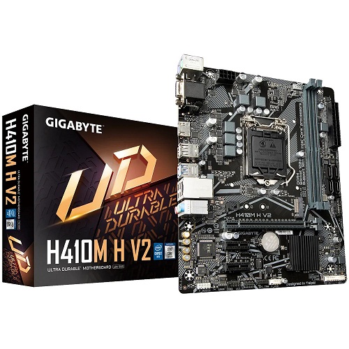 Gigabyte H410M H V2 Micro ATX Motherboard With HDMI Port ( Socket LGA1200, Intel 10th Generation Core Series CPU, 2 RAM Slots, Max 64GB Memory Support )