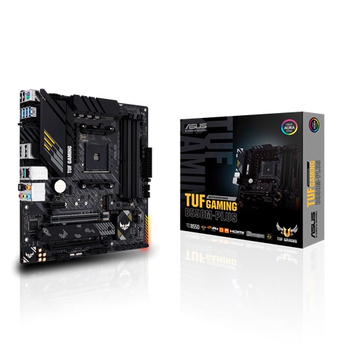 ASUS TUF GAMING B550M-PLUS Micro ATX Motherboard ( AMD AM4 Socket, Supports Ryzen 3rd Gen CPU, 4 RAM Slots, Max 128GB RAM Support )
