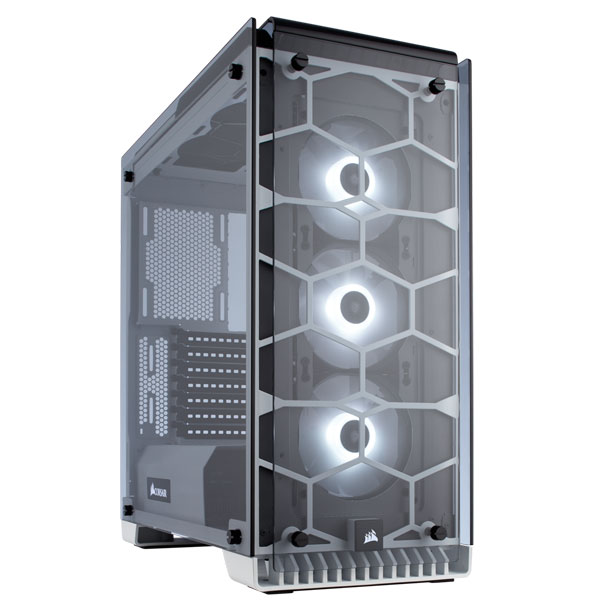 CORSAIR 570X RGB (ATX) Mid Tower Cabinet - With Tempered Glass Side Panel And RGB Fan Controller, White ( CC-9011110-WW )