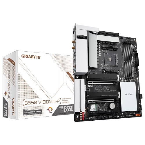 GIGABYTE B550 VISION D-P Wifi ATX Motherboard ( AMD Socket AM4, Ryzen 5th, 4th and 3rd Gen Series CPU, Max 128GB Memory Support )