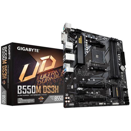 Gigabyte B550M DS3H M-ATX Motherboard ( AMD AM4 Socket, For Ryzen Series CPU, 4 RAM Slots, Max 128GB RAM upto 4400 MHz )