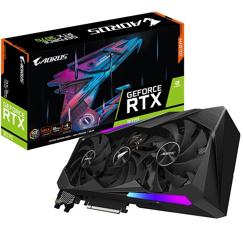 Gigabyte AORUS GeForce RTX 3070 MASTER 8GB GDDR6 256 Bit RGB Gaming Graphics Card With Triple Fans ( GV-N3070AORUS M-8GD )
