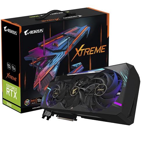 Gigabyte AORUS GeForce RTX 3080 XTREME 10GB GDDR6X 320 Bit RGB Gaming Graphics Card With Triple Fans ( GV-N3080AORUS X-10GD )