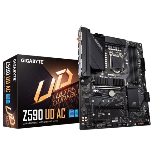 Gigabyte Z590 UD AC ATX Motherboard With Wifi ( Intel LGA1200 Socket, Supports Intel 11th and 10th Gen Core Series CPU, 4 RAM Slots, Max 128GB RAM )