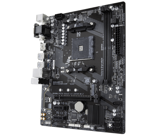 Gigabyte GA-A320M-S2H Micro ATX Motherboard ( AMD AM4 Socket, For Ryzen and Athlon Series CPU, 2 RAM Slots, Max 32GB RAM Support )