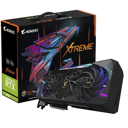 Gigabyte AORUS GeForce RTX 3090 XTREME 24GB GDDR6X 384 Bit RGB Gaming Graphics Card With Triple Fans ( GV-N3090AORUS X-24GD )
