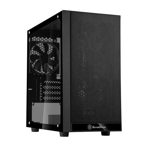SILVERSTONE PS15 PRO ARGB (M-ATX) MID TOWER CABINET WITH TEMPERED GLASS SIDE PANEL AND ARGB CONTROLLER (BLACK)