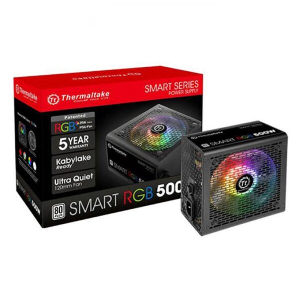 THERMALTAKE SMART RGB 500W - 500 Watt 80 Plus Standard Certification PSU With Active PFC ( PS-SPR-0500NHSAWE-1 )