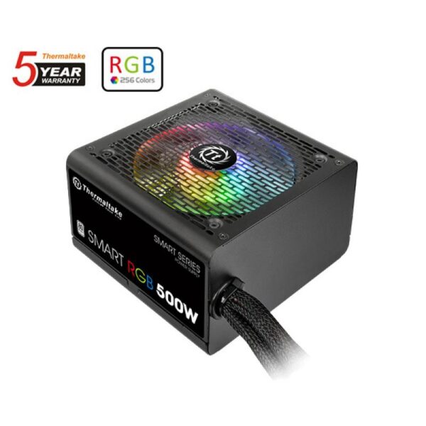 THERMALTAKE SMART RGB 500W - 500 Watt 80 Plus Standard Certification PSU With Active PFC ( PS-SPR-0500NHSAWE-1 ) - Image 2