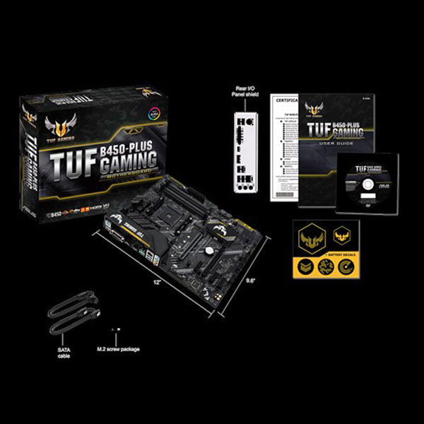 Asus TUF B450-PLUS GAMING ATX Motherboard ( AMD Socket AM4, For Ryzen Series CPU, 4 RAM Slots, Max 128 GB Memory )