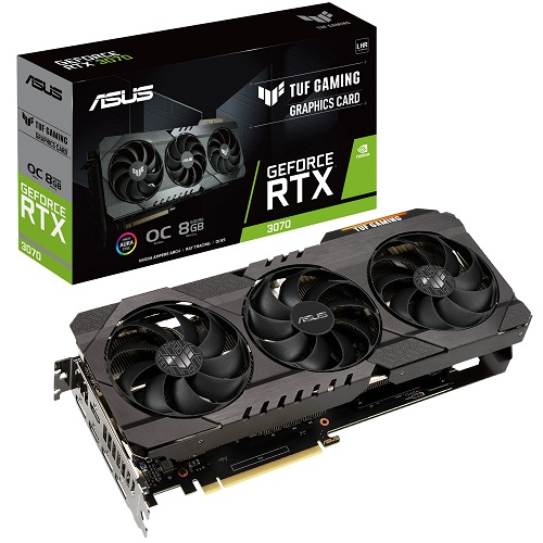 ASUS TUF Gaming GeForce RTX 3070 V2 OC Edition 8GB GDDR6 LHR 256 Bit Graphics Card With Triple Fans