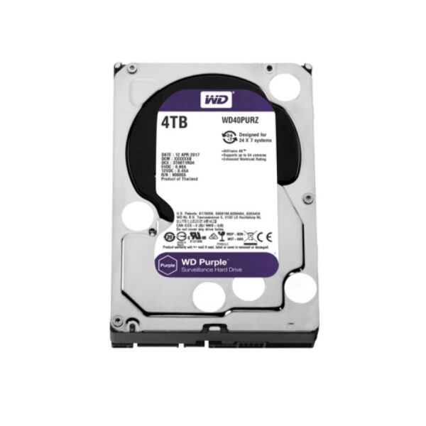 Western Digital Purple 4TB 5400 RPM Surveillance Desktop Internal Hard Disk Drive ( WD40PURZ )